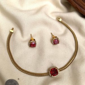 💫 Gold Plated Partywear Necklace Set 💫